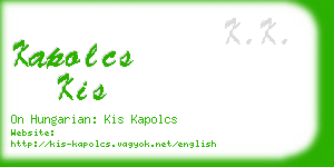 kapolcs kis business card